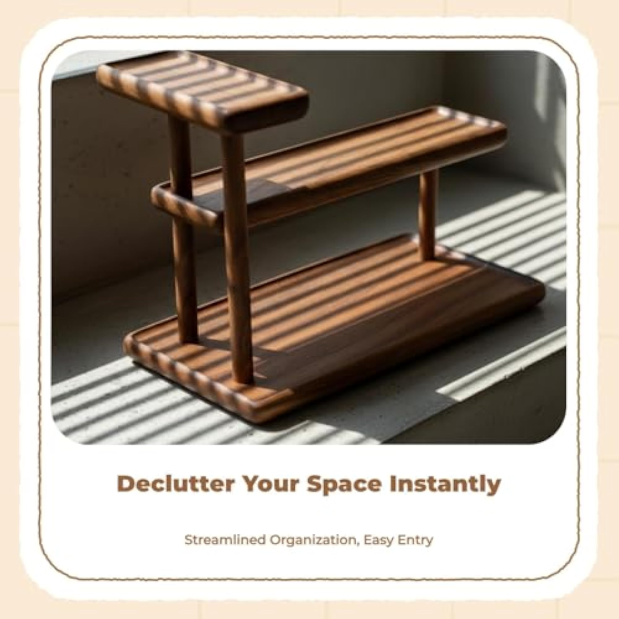 Wooden Multi-Tier Display Shelf, Desktop Perfume Stand